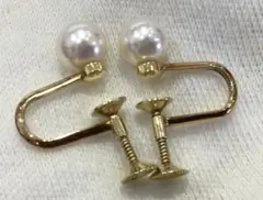MIKIMOTO ミキモト パール 真珠 イヤリング K14 約6㎜ 中古品