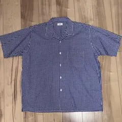 BEAMS ギンガムチェックシャツ　開襟