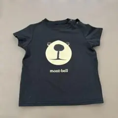 mont-bell クマ顔プリント Tシャツ 黒 80cm