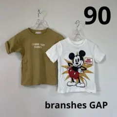 branshes GAP ミッキー　Tシャツ 半袖 カットソー 半袖 90 95