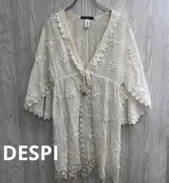 z-388 DESPI アイボリー刺繍カーディガン