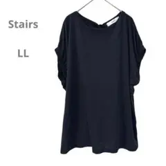 Stairs 美品　バックリボンカットソー　フレンチスリーブ　シンプル　LL