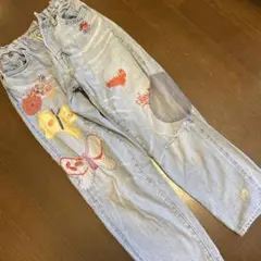 ゴートゥハリウッド 刺繍デニムパンツ