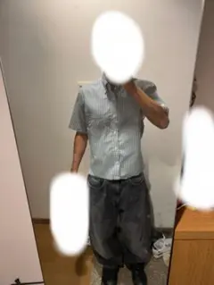 短丈チェックシャツ