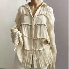 AMERI SHIRRING PLEATS BLOUSE