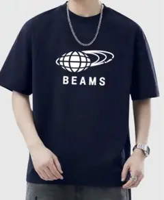 BEAMS 新品 Tシャツ 【XL】送料無料 半袖Tシャツ ネイビー