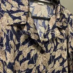 昭和レトロ シニアシャツ 婦人服 黒色 葉 おばぁちゃん 服