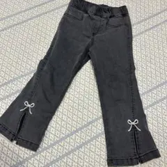 H&M ストレッチデニム スリット 100-110cm リボン 女の子