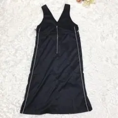 s.582 ノースリーブ ロング ワンピース フロントファスナー スリット