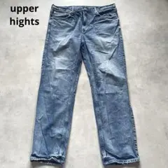 upper hights ブルー ストレートデニム パンツ
