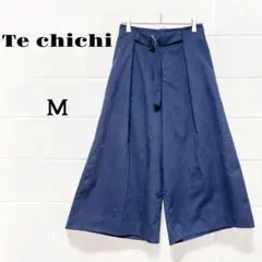 テチチ　ガウチョパンツ M ダークブルー　Dリングベルト　ポケット　機能的　春夏