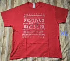GILDAN Festivus Tシャツ XL 赤 アメカジ