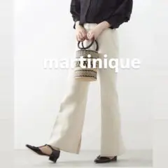 9【美品】マルティニーク　リネン混　バックスリット　フレアパンツ