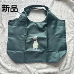【新品タグ付き】猫イラスト付きエコバッグ 緑色