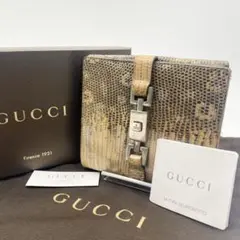 ✨希少✨グッチ 二つ折り財布 ジャッキー パイソン Wホック シルバー金具