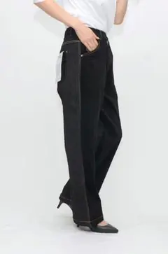 未使用 praia プライア UN3D ダブスタ 24AW 別珍切替デニム 26