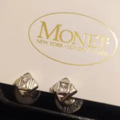 MONET　モネ　ピアス　シルバー　四角い　スクエア　ヴィンテージ