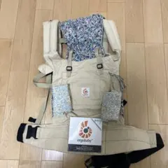 美品 エルゴベビー リバティ 柄 抱っこひも 抱っこひも ベージュ
