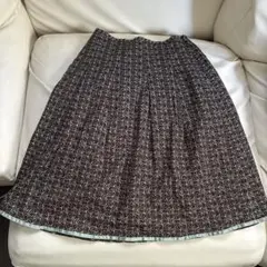 刺繍柄 フレアースカート