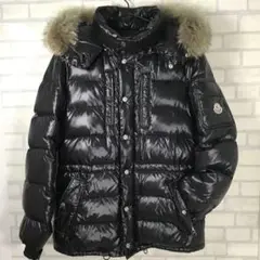 【美品】 モンクレール ブラック Mサイズ ダウン フェザー ファー
