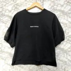 AuieF Tシャツ プルオーバー ボリューム袖ロゴ 異素材 ドッキング 38