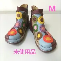 Estacion　エスタシオン　カラフルモチーフ　本革ショートブーツ／М