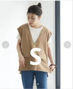 titivate 麻混Vネックベスト S