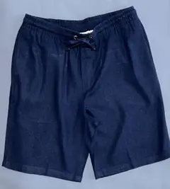 美品ZARAダークブルー ドローストリングハーフパンツ