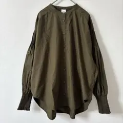 ista-ire イスタイーレ　コットンシャーリングシャツ　カーキ