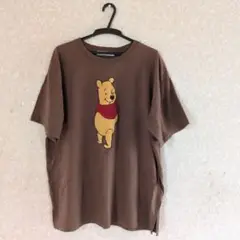 限定価格　ディズニー　くまのプーさん Tシャツ　ブラウン　Lサイズ　ゆったりめ