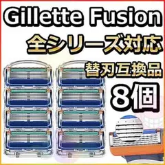 髭剃り替刃 8個セット ジレットフュージョン 互換品 ブルー