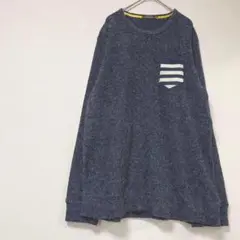 セーター ネイビー 胸ポケット付き メンズ XL しまむら