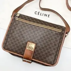 【美品】CELINE ショルダーバッグ ポシェット マカダム ブラゾン トリオン