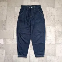 moz テーパードデニム М相当 ふんわり ワイド ネイビー