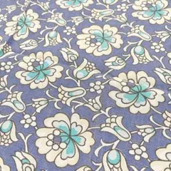 ヴィンテージファブリック　青色花柄