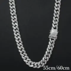 マイアミキューバンチェーンネックレス喜平メンズ55cm60cmシルバーN027