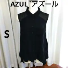 AZUL　アズール　ノースリーブチュニック 　S　黒　◆1-1-1