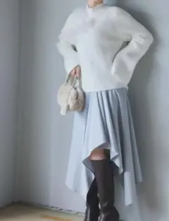 お値下げ　ノエラ　アシメヘムスカート　サックス　M タグ付き　新品