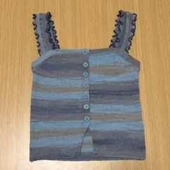 西海岸オリジナルブランド cozy ストライプ ニットキャミ タンクトップ