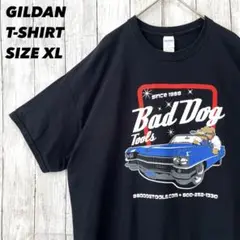 アメリカ古着GILDAN BAD DOGプリントTシャツ　サイズXL黒　ブラック