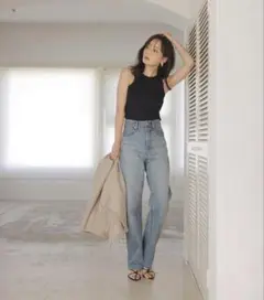 パンツ YANUK anuans Curvy Denim 23 Used Black 中古・古着通販】anuans (アニュアンス) デニムパンツ ブラック