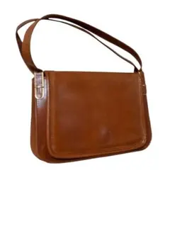 Lancel　ブラウンレザー フラップショルダー・ハンドバッグ