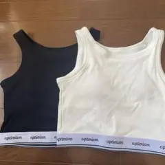 GU ブラフィールプチロゴテープクロップドタンクトップ　160 2色セット