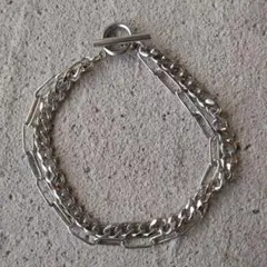 №1438サージカルステンレスシルバーチェーンブレスレット