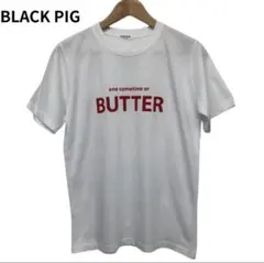 BLACK PIG Tシャツ　半袖　ロゴ　シンプル　カジュアル　丸首