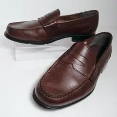 【美品】ROCKPORT ロックポート 本革 コインローファー 24.5cm 茶