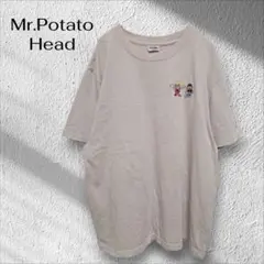 Mr.Potato Head キャラクターTシャツ【L】グレージュ 半袖 刺繍