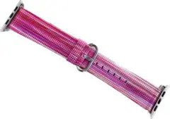 アップルウォッチ バンド 42mm 革 カラフル ピンク オリエンタル