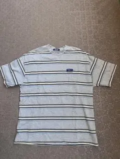 Nautica グレー ストライプ 半袖Tシャツ