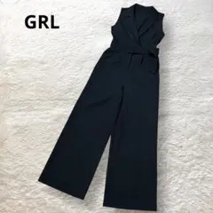 GRL オールインワン テーラード ワイドパンツ ノースリーブ S ベルト付